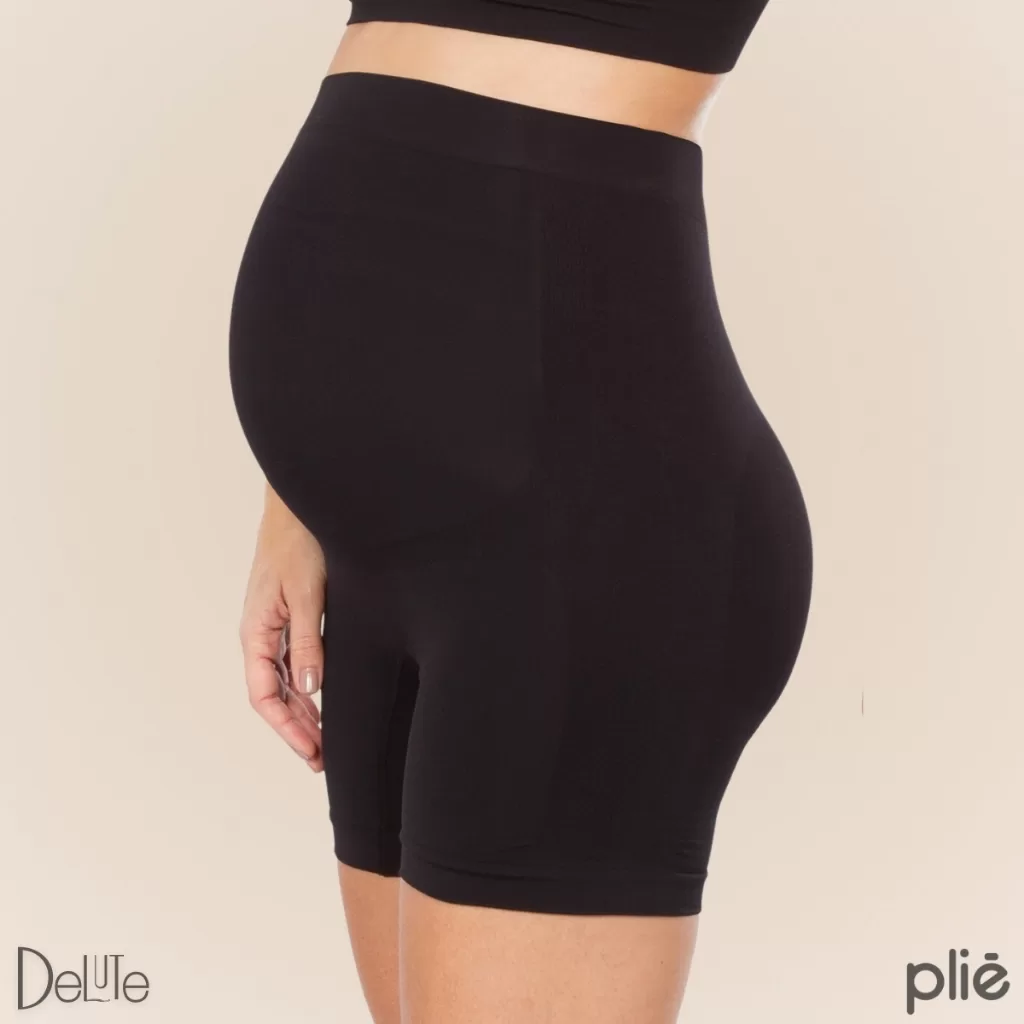 Bermuda Sem Costura Alta Plie Maternity Super Confortavel Para Gravida Gestante