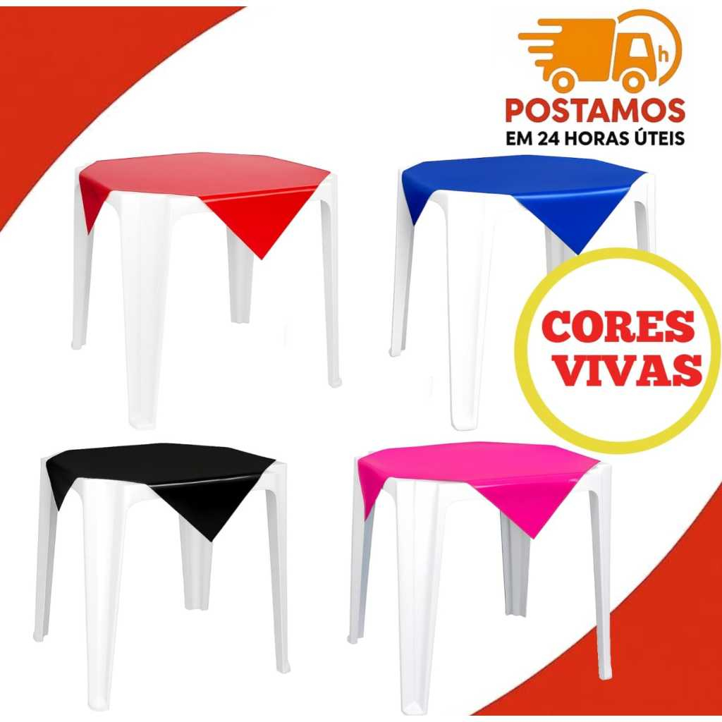 KIT 10/20/30 Toalhas de Mesa Plástica 80x80cm Descartável Para Convidados