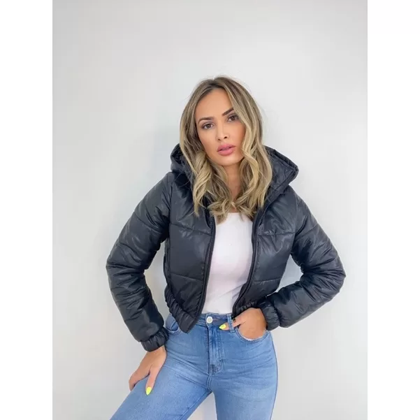 Jaqueta Feminina Puffer Bobojaco Curta Com Toca Re
