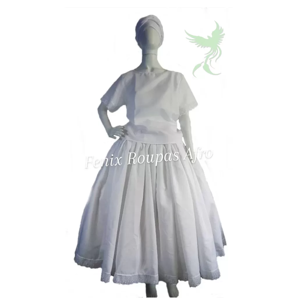 Conjunto Feminino Ração Oxford 3pçs Umbanda Candomblé