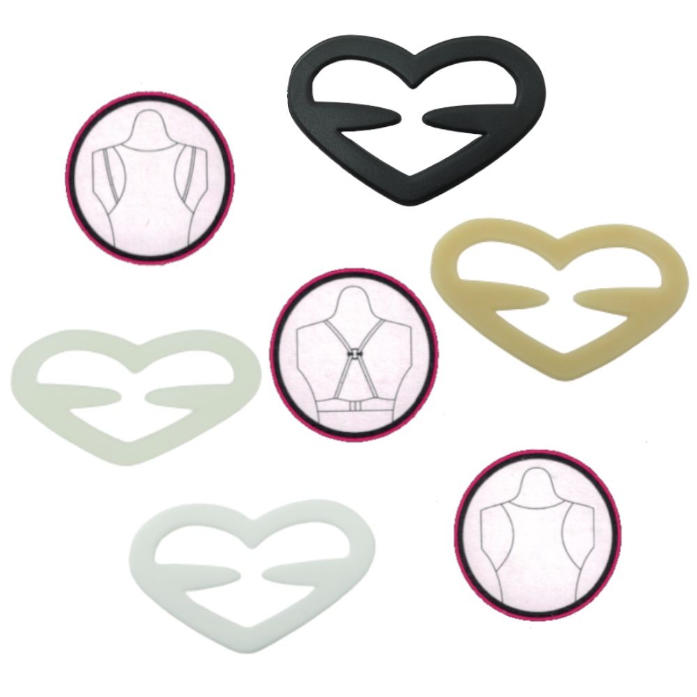 4 clip gancho para Sutiã prender e esconder alça – Fivela / Clip Coração e Oval