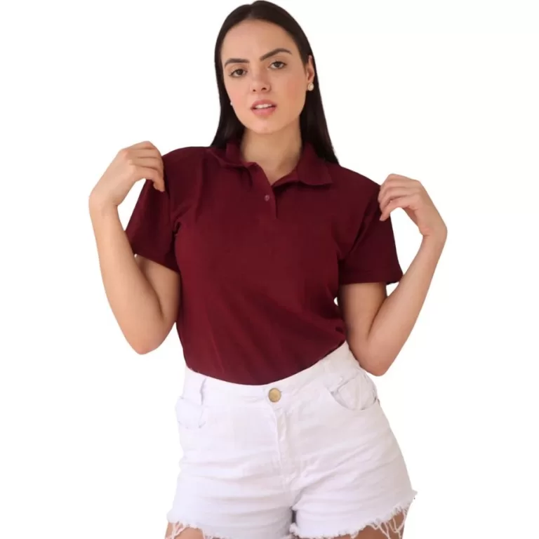 Kit 2 Blusas Femininas Gola Polo Lisas Camisetas S