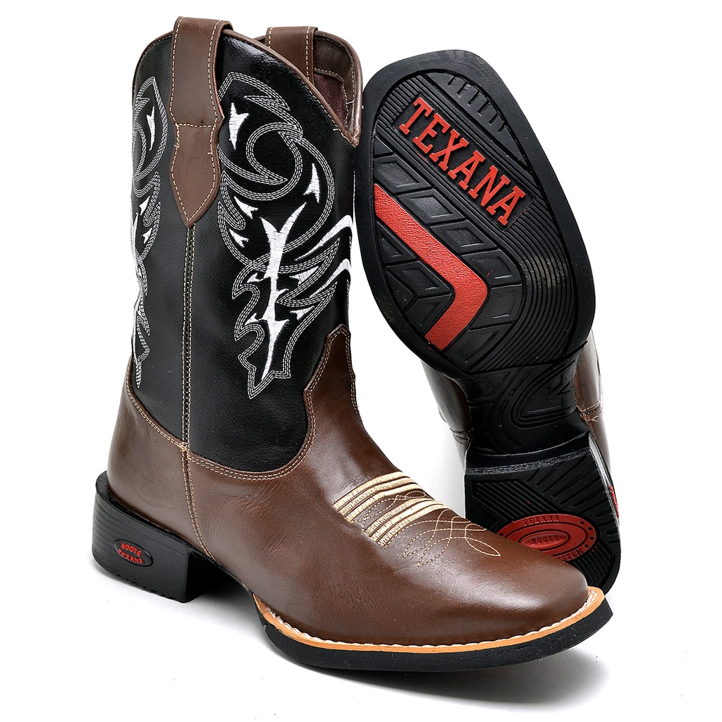 Bota Texana Masculina Bordada Tribal Promoção Black Friday