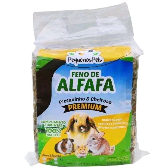 Alfafa para coelho e porquinho da índia