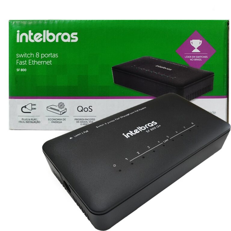 Switch Intelbras Sf 800 Q+ 8 Portas Fast Ethernet 