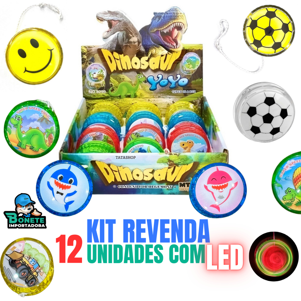 Kit caixa com 12 Yoyo Profissional com led