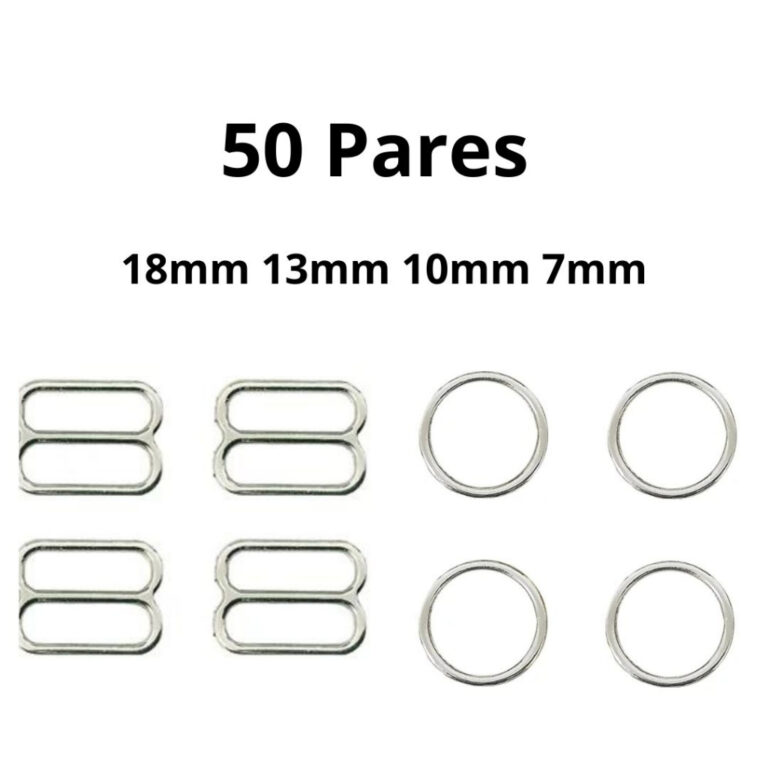 50 pares de argola e regulador de metal para alça