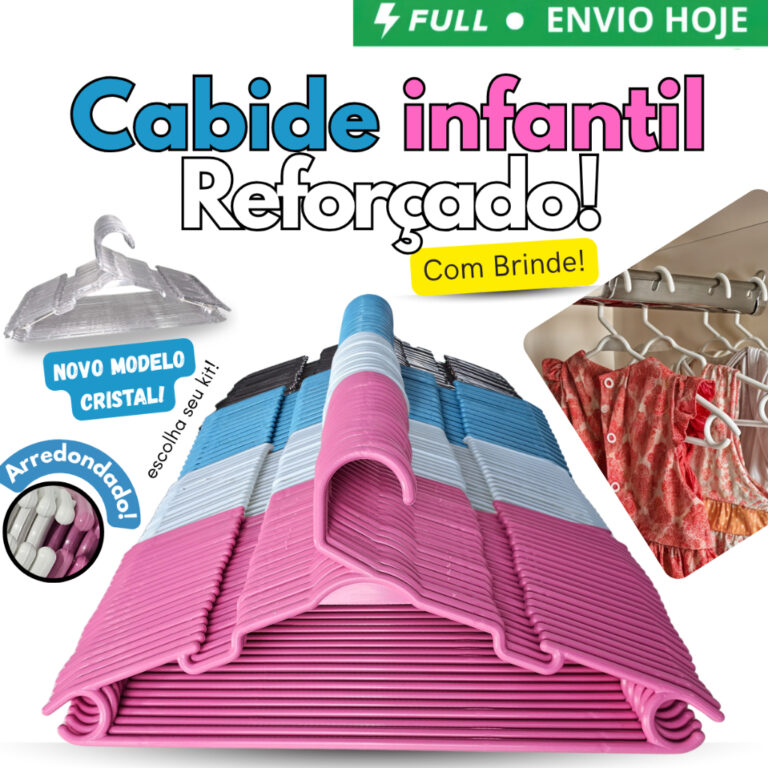 50 Cabide Baby Infantil Juvenil Reforçado Variaç