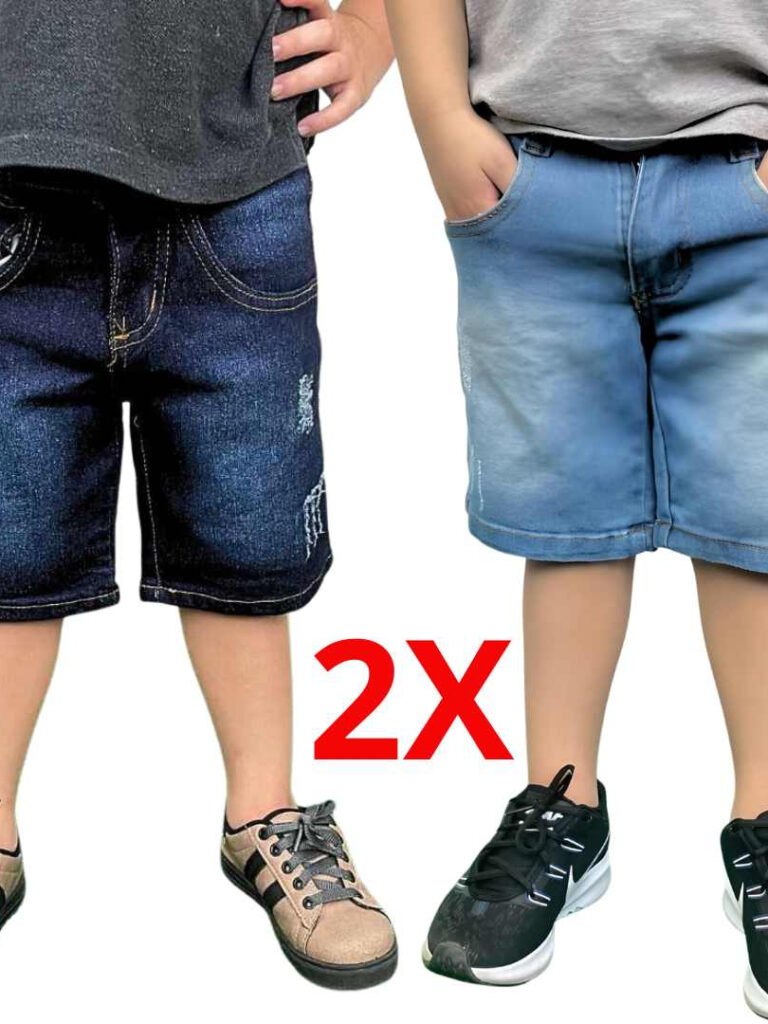 Kit 2 Bermudas infantil da moda masculina juvenil 