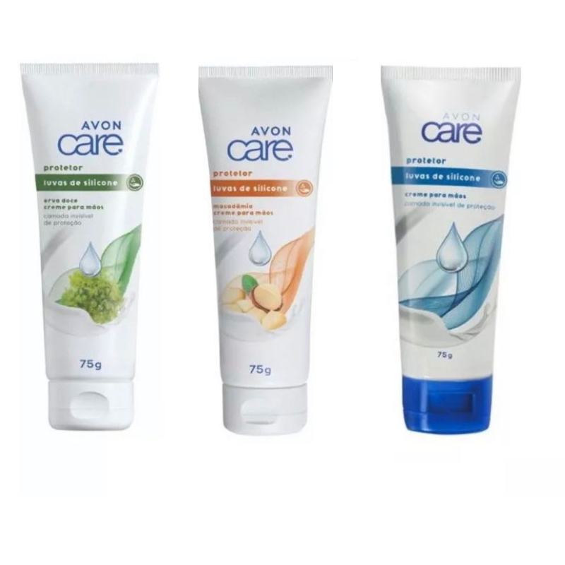 Kit 3 Luvas de Silicone Protetor para as Mãos Avon Care 75g