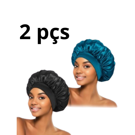 Kit 2 Touca de Cetim Boné  De Aba Larga, Boné De