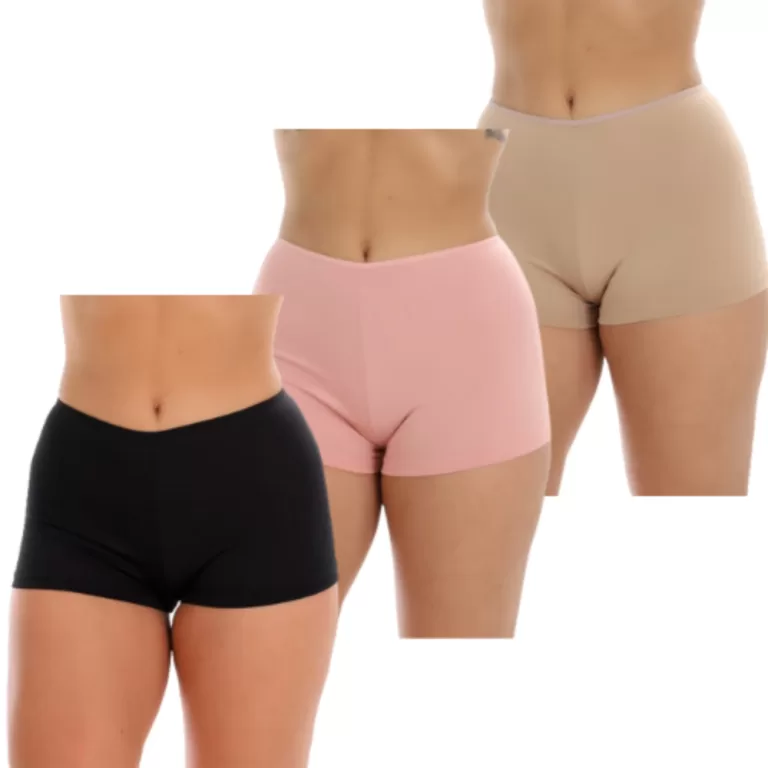 Kit 3 Short Íntimo Curto Anágua Segunda Pele Fem
