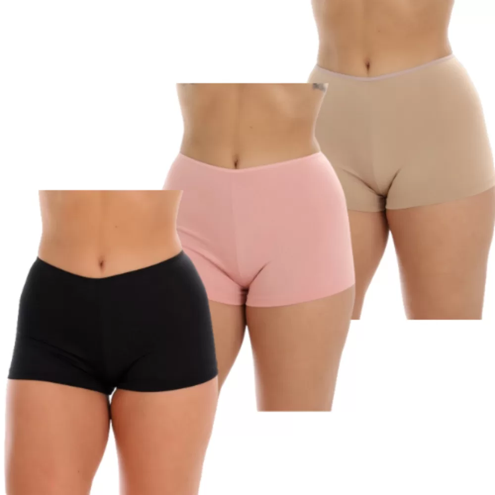 Kit 3 Short Íntimo Curto Anágua Segunda Pele Adulta Usar Debaixo Do Vestido Sem Marcar Shortinho