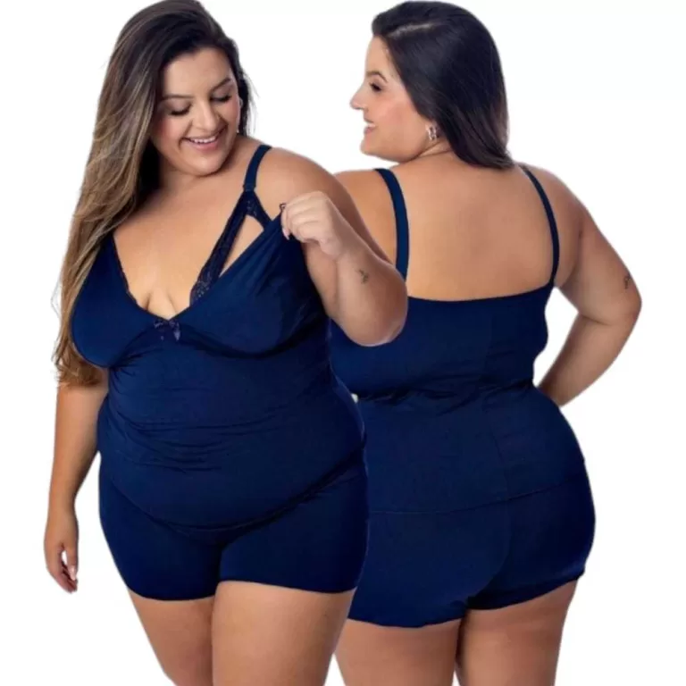 Baby Doll Plus Size Amamentação 50 52 54 Pijama 