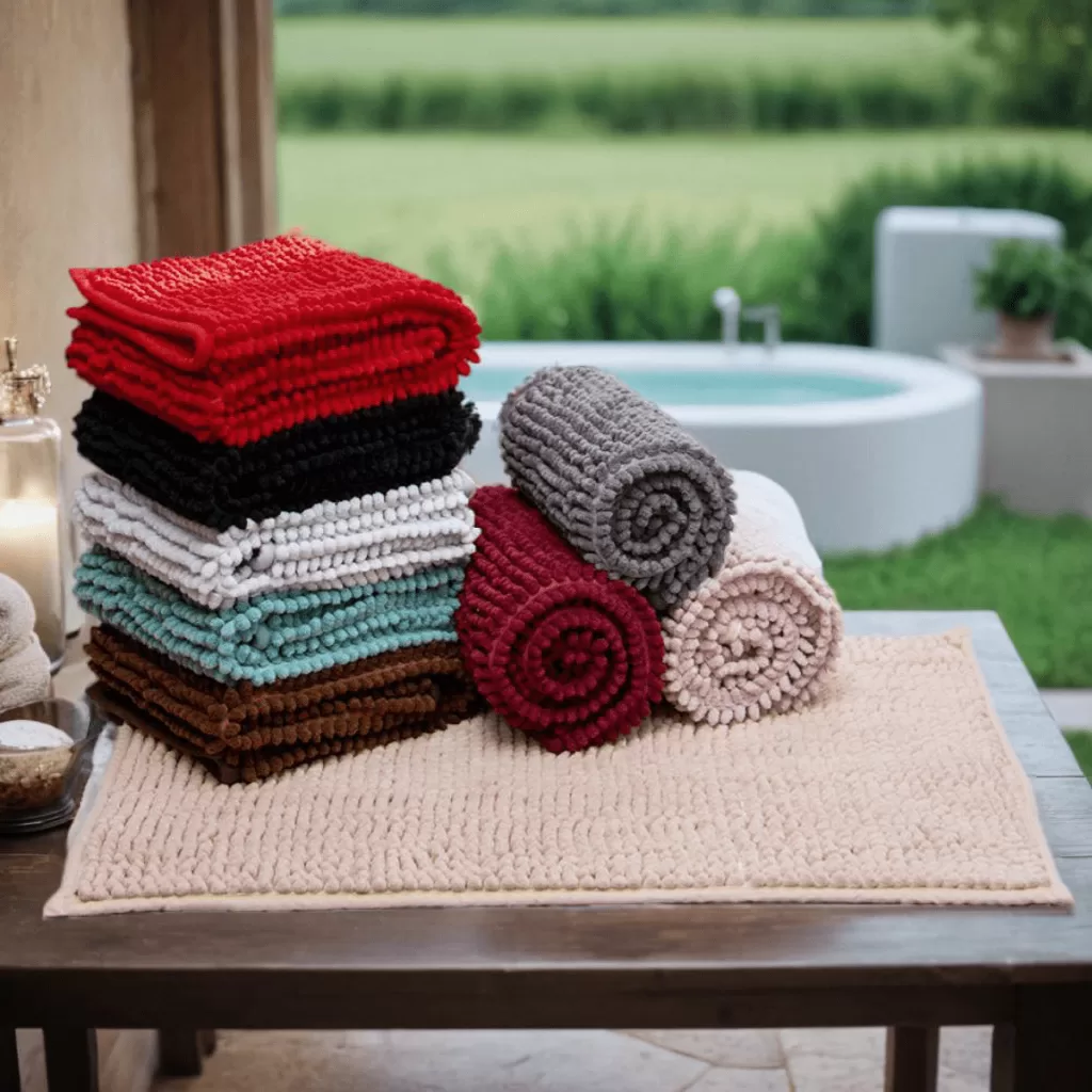 Tapete Banheiro Microfibra 40×60 Grande Antiderrapante Box Bolinha Macarrão Várias Cores Kits