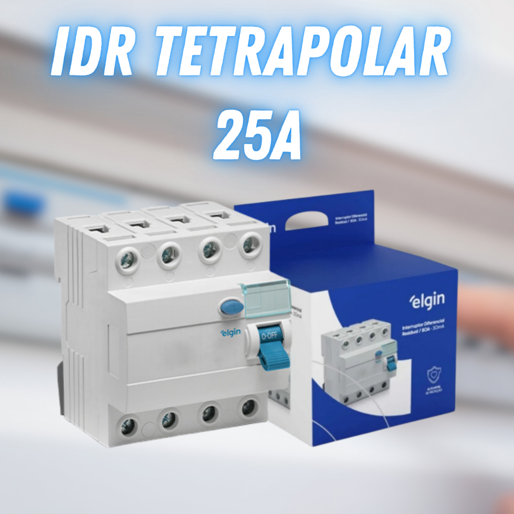 Interruptor diferencial residual IDR/DR Tetrapolar 30mA Elgin – 25A