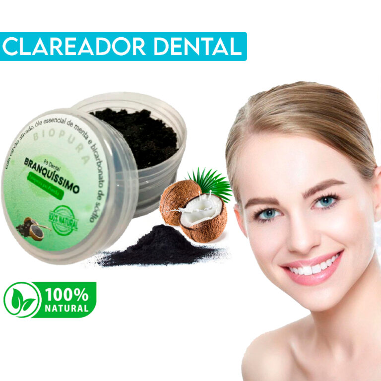 Pó Clareador Dental Branquíssimo Natural Carvão