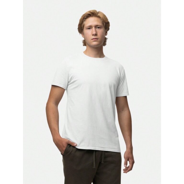 Camiseta Masculina Básica Branca Slim Lisa 100% A