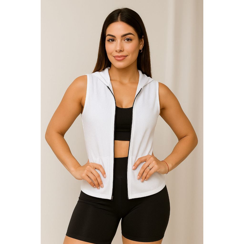 Colete Dry Fit para academia e ginastica com Touca