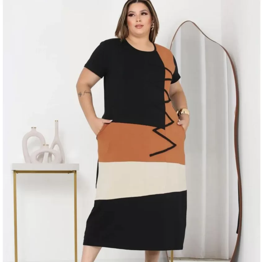 Vestido Feminino Chemise Camisetão Plus Size G1-G2-G3-G4 VISCOLYCRA Premuim