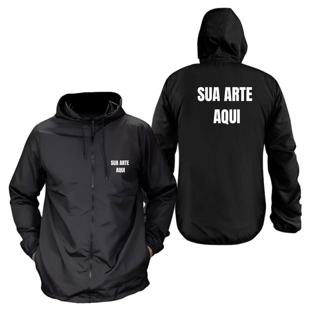 Blusa Corta Vento com Estampa sob pre encomenda Personalizada Empresa Evento Motociclismo