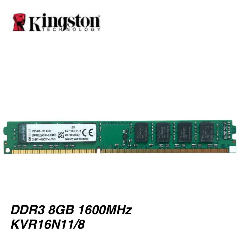 MEMÓRIA RAM PC3 8GB KINGSTON DDR3 1600mhz Pc3 12800 KVR16N11/8 DESKTOP