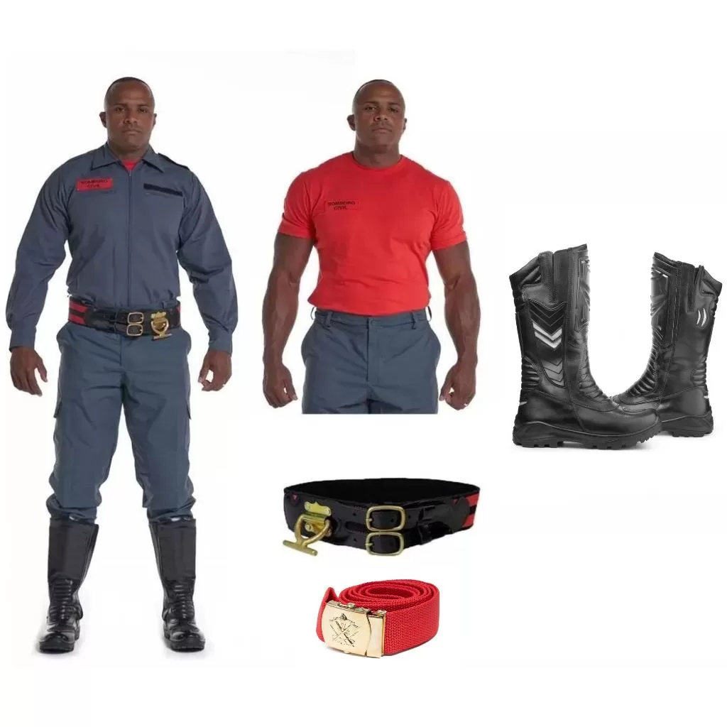 Kit Farda Profissional RipStop + Bota Couro E Cinto Ginástico