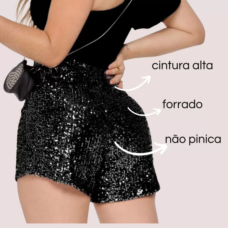 Short Paete Festa Apresentação Brilho Balada 15 