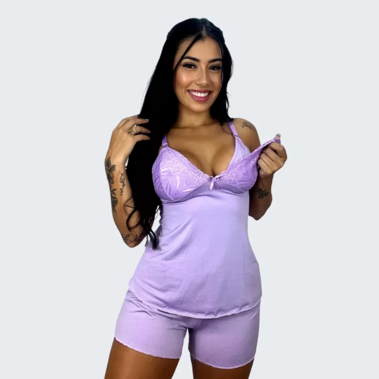 Baby Doll Amamentação para Maternidade Pijama Ge