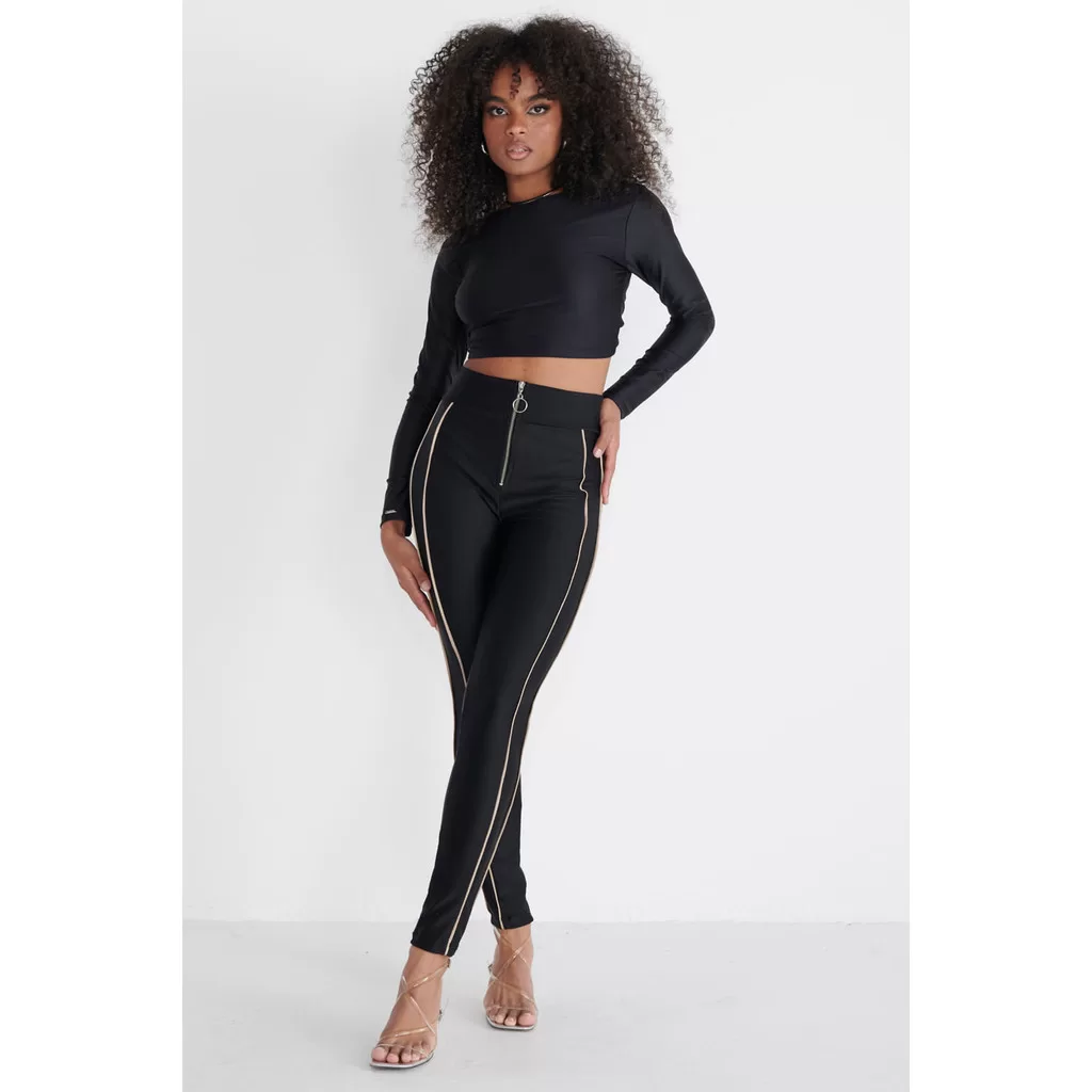 Calça Feminina Up Glam Skinny Frisos Planet Girls Preto
