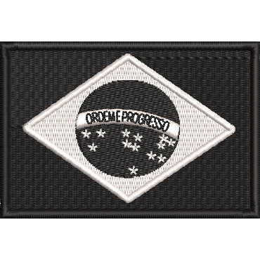 bandeira brasil termocolante preto e branco bordad