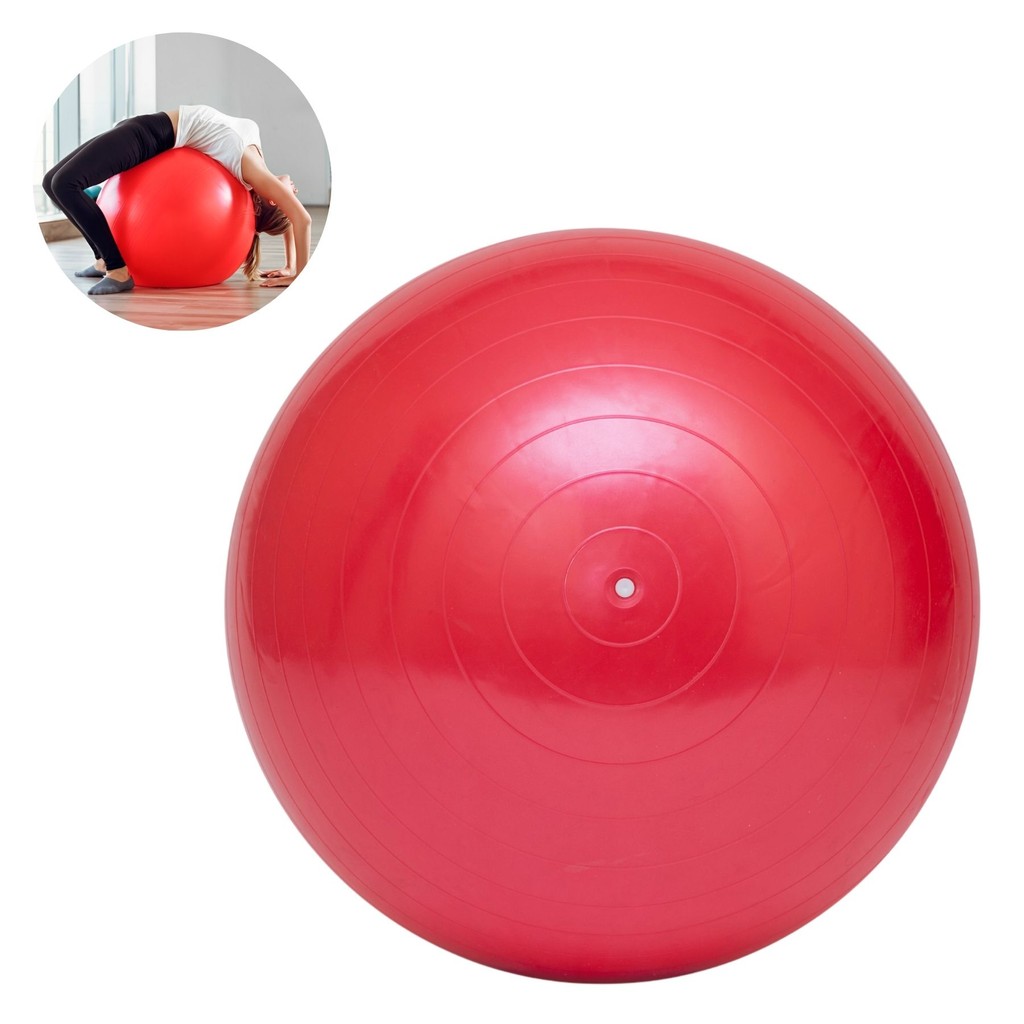 Bola de Pilates Yoga 65cm Vermelha Exercícios Fitness