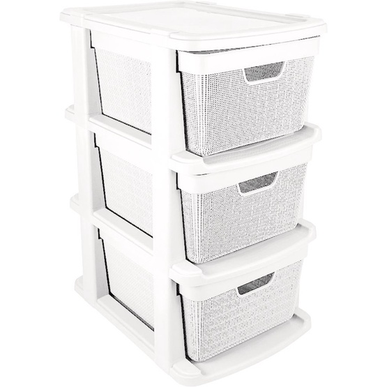 GAVETEIRO DE CHÃO 3 GAVETAS 15L JUTA BRANCO 59,2X