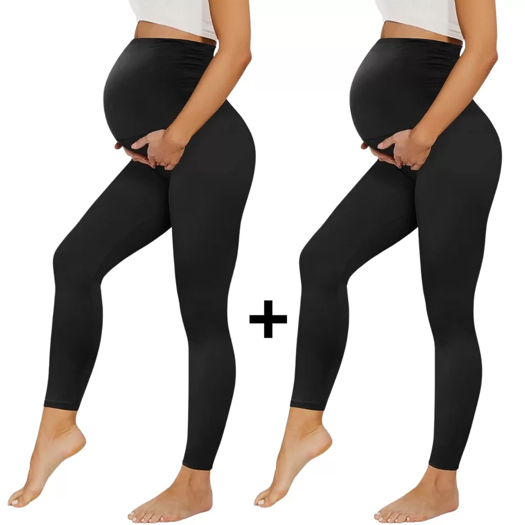 Kit 2 Legging Gestante Preto Maternidade Roupa Grávida Mãe