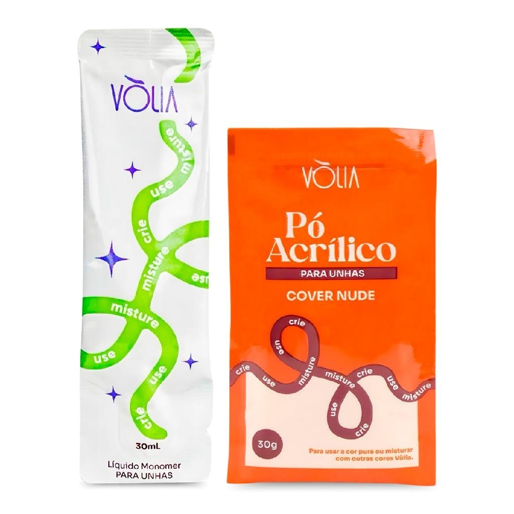 Kit Sachê Monomer + Pó Acrílico para Unhas Cover Nude Vòlia, Unha de gel, Unha Acrílica, Alongamento