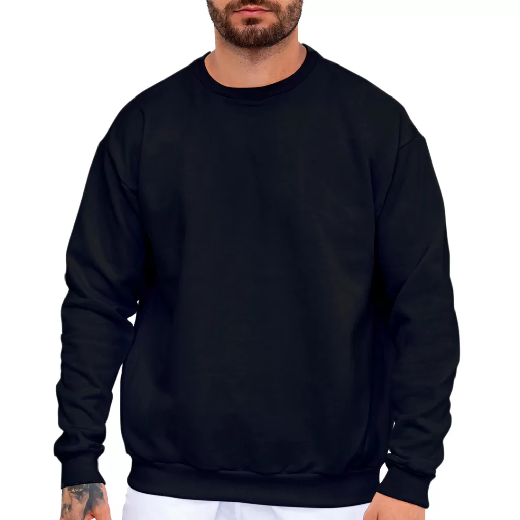 Blusa Masculina Moletom Básico Liso 100% Algodão Soft Inverno