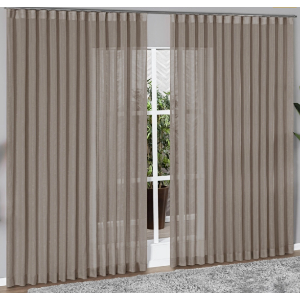 Cortina Gaze de Linho 10,00 m x 2,70 m Para Trilho