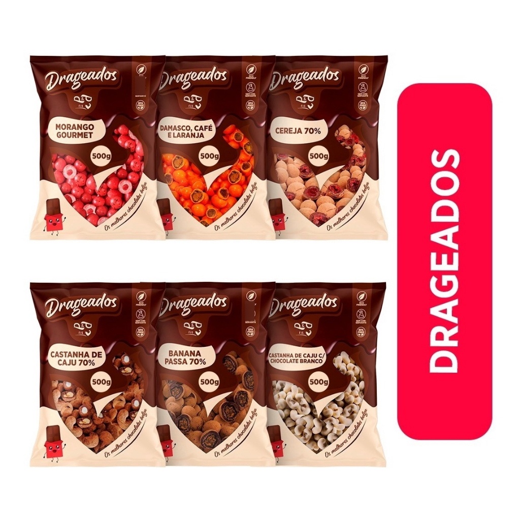 Choconuts PEP 250g Vários Sabores Chocolate Belga Castanha/Amêndoa/Damasco/Avelã