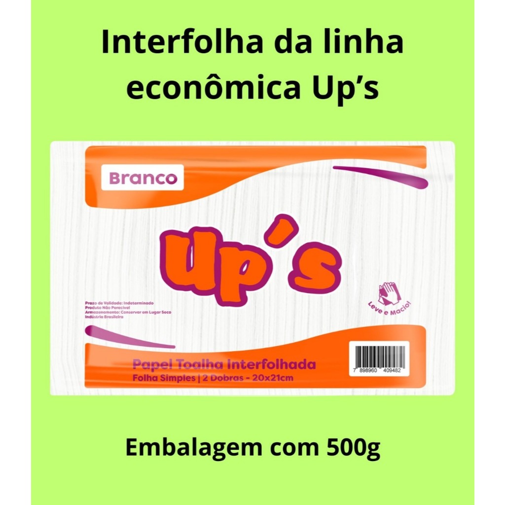Kit 3 Pacotes Papel Interfolha Ups Branco Interfolhado 20×21- 1,5kg