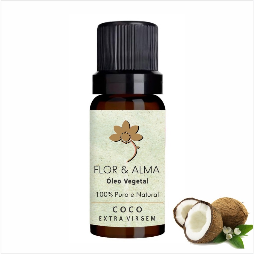 Óleo Vegetal de Coco Extra Virgem 10ml Puro e Natural