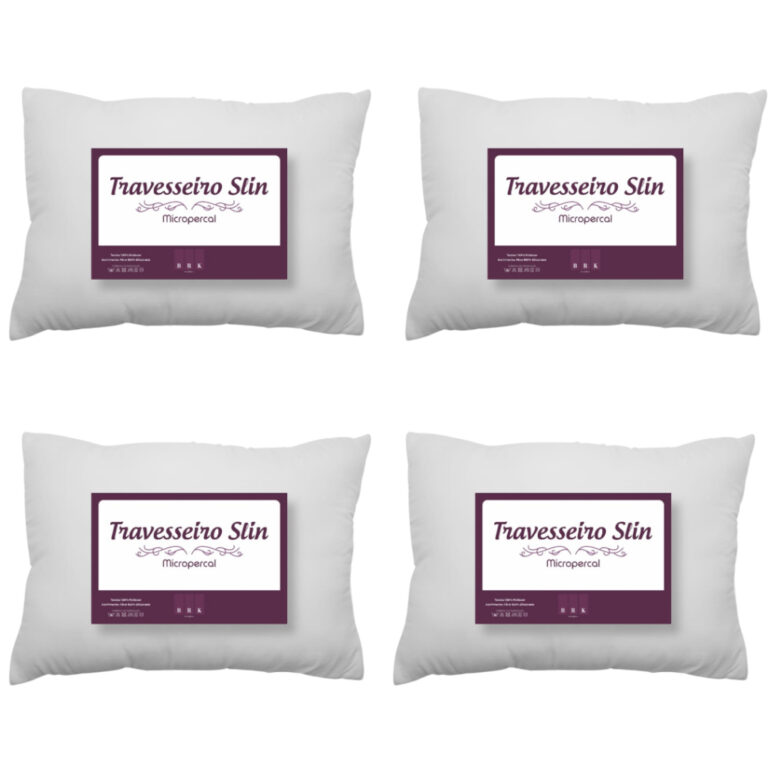 Kit 4 Travesseiro Slin Micropercal Antiácaro Anti