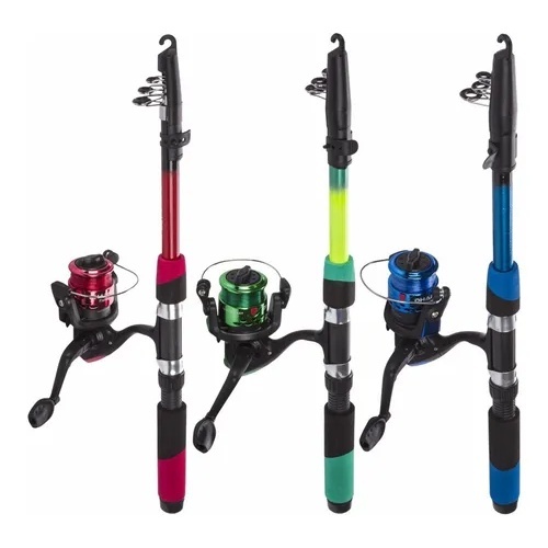 Kit De Pesca Triplo Vara + Molinete Promoçâo~
