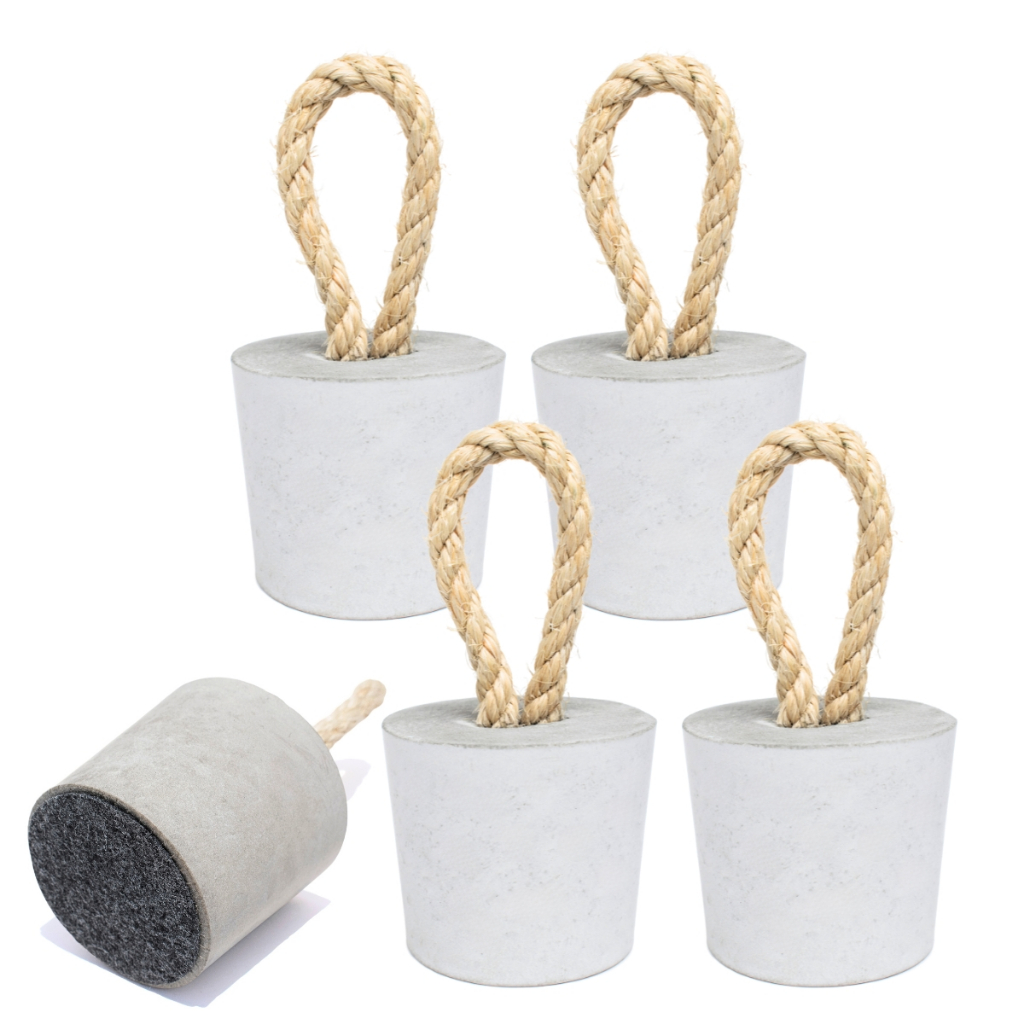 Kit 5 Pesos de Porta Decorativo 1,3Kg Concreto com Base Anti Risco
