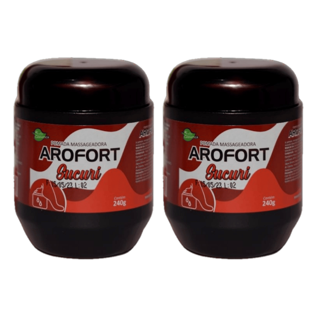 Kit 2 Pomada Massageadora Arofort Sucuri Aroeira 240g – Alívio Muscular, Bem-Estar e Relaxamento