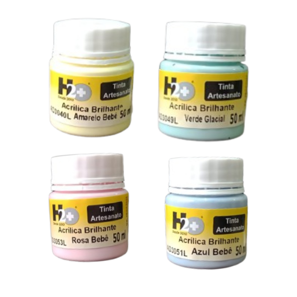 Tinta Acrílica Para Artesanato Kit 50ml 4cores Pastéis