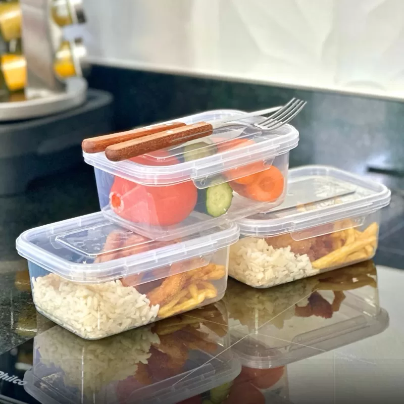 Kit 10 marmitas 800ml com duas travas herméticas organizador de congelador pote livre de BPA
