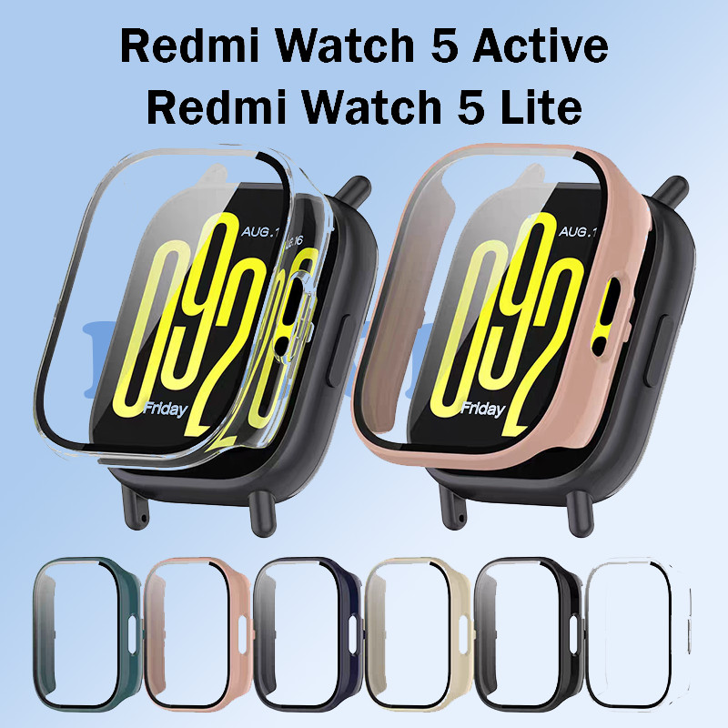 Lua cheia Case Para Redmi Watch 5 Active / Lite Hard PC Case Capa Protetora De Tela De Vidro Tempera