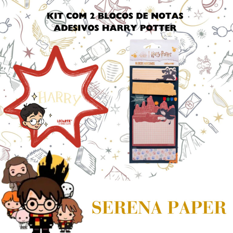 KIT COM 2 BLOCOS ADESIVOS HARRY POTTER – LEO