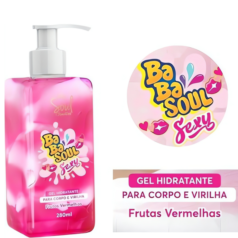 BabaSoul Hidratante Sexy Beijável 280ml  Toque Macio, Perfume Envolvente e Sabor Irresistível