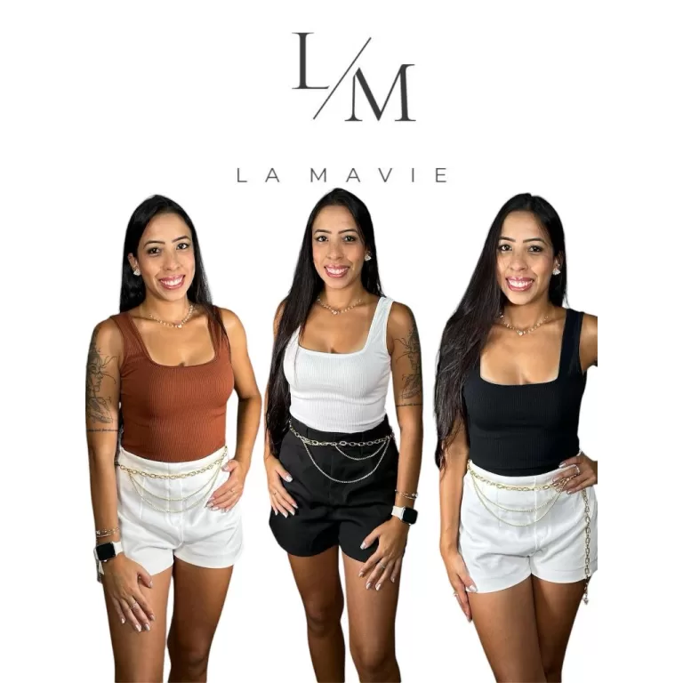 Body Feminino Regata Decote Quadrado Bory Alcinha 